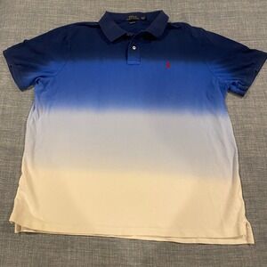 Polo Ralph Lauren Men Classic Fit Ombre Dip Dye Polo Shirt Red Pony XL